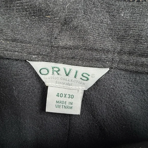 Orvis Tech Fleece Lined Pants Mens 40x30 Brown Stretch Hiking Cargo Repellant - Picture 5 of 8
